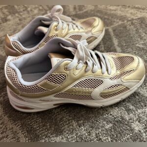 Guess Stylish Gold and White Women's Sneakers